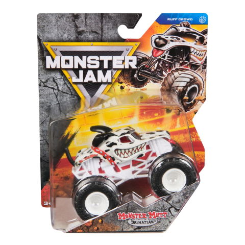 Jocuri si articole copii - MONSTER JAM MASINUTA METALICA MONSTER MUTT DALAMTIAN SCARA 1 LA 64