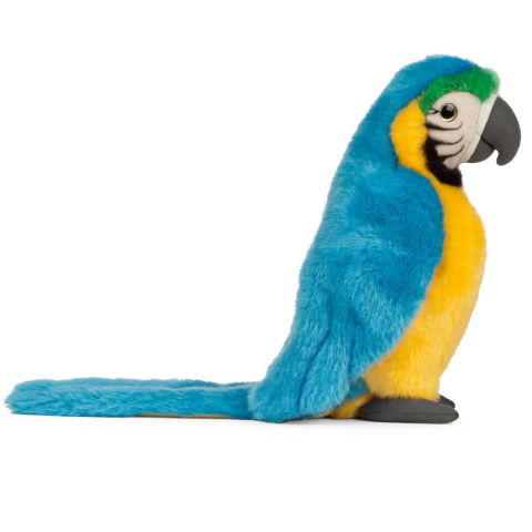 Jocuri si articole copii - Papagal Macaw Albastru de pluș 24 cm – Living Nature