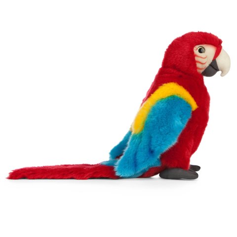Jocuri si articole copii - Papagal Macaw roșu de pluș 24 cm – Living Nature