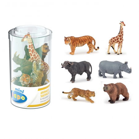 Jocuri si articole copii - PAPO - Figurina Set 6 Minianimale Sălbatice 