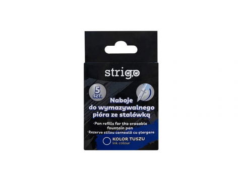 Set 5 rezerve pentru Stiloul cu stergere Strigo cu Cerneală Albastră –  Ștergere prin Fricțiune