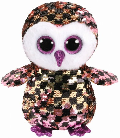 Jocuri si articole copii - Plus ty 15cm boos bufnita checks cu paiete