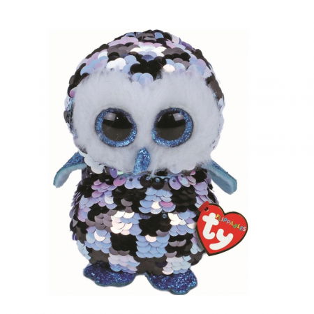 Jocuri si articole copii - Plus Ty, 15 cm, Boo's Bufniță Opper cu Paiete