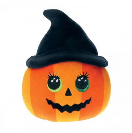 Jocuri si articole copii - Plus TY Squish Dovleac Ramona cu Pălărie Neagră 30cm