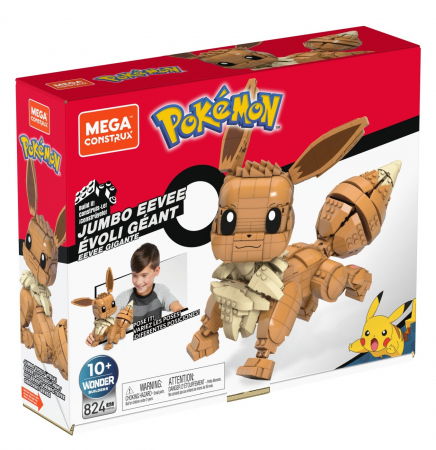 Jocuri si articole copii - Pokemon Mega Construx Jumbo Eevee 