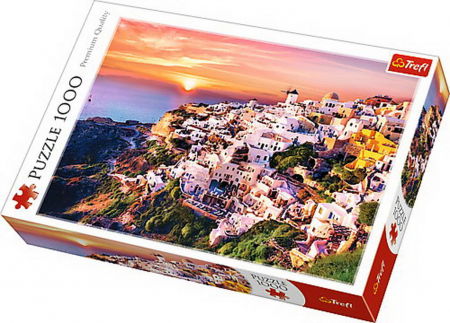 Puzzle Trefl adulti - Puzzle Trefl 1000 Apus în Santorini 