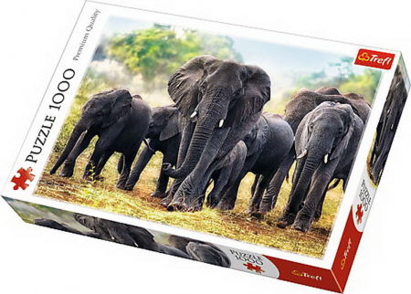 Puzzle Trefl adulti - Puzzle Trefl 1000 Elefanți Africani 