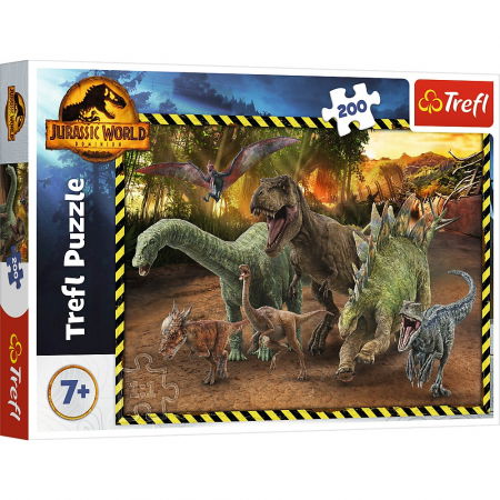 Jocuri si articole copii - Puzzle Trefl 200 Jurassic World în Parcul Jurassic