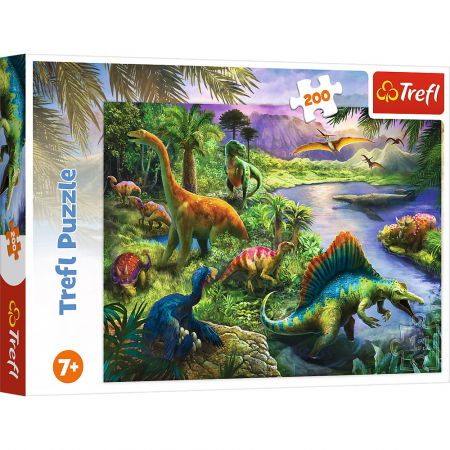 Jocuri si articole copii - Puzzle trefl 200 lumea dinozaurilor