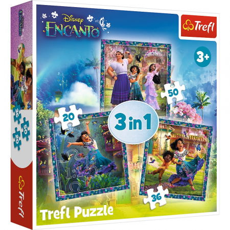 Jocuri si articole copii - Puzzle Trefl 3in1 Bang Disney Encanto Eroii din Encanto 