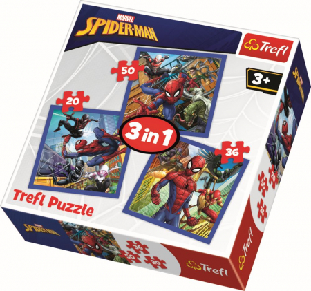 Jocuri si articole copii - Puzzle Trefl 3in1 Forța Păianjenului 