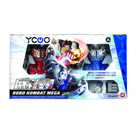 Jocuri si articole copii - Set 2 Roboți Luptători cu Telecomandă Robo Kombat Mega 
