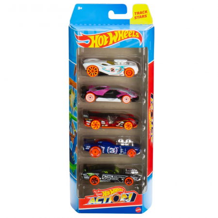 Jocuri si articole copii - Set 5 Mașini Hot Wheels Action 