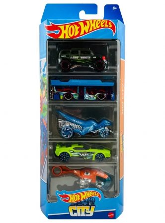 Jocuri si articole copii - Set 5 Masini Hot Wheels City