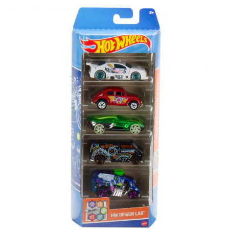 Jocuri si articole copii - Set 5 Mașini Hot Wheels Design Lab 