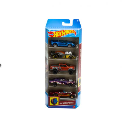 Jocuri si articole copii - Set 5 masini hot wheels horse power
