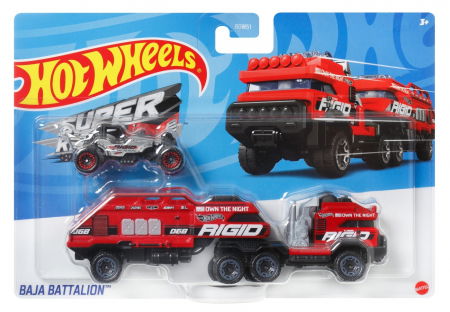 Jocuri si articole copii - Set Camion și Mașină Sport Hot Wheels Baja Battalion 
