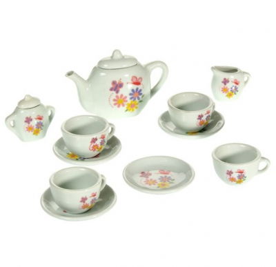 Jocuri si jucarii de rol - Set de ceai din porțelan de jucărie 13 buc