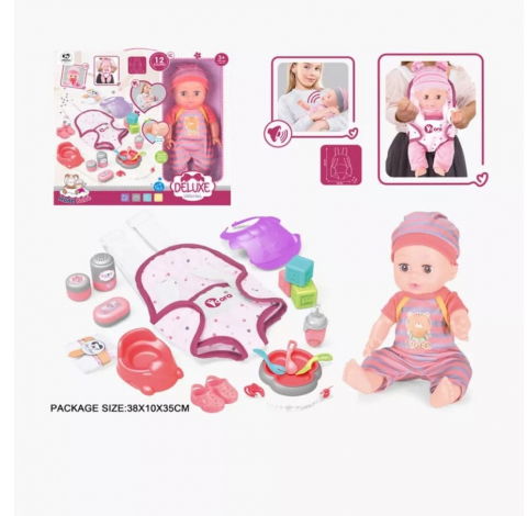 Jocuri si articole copii - Set de joaca Bebelus cu accesorii de ingrijire si 12 sunete, +3 ani