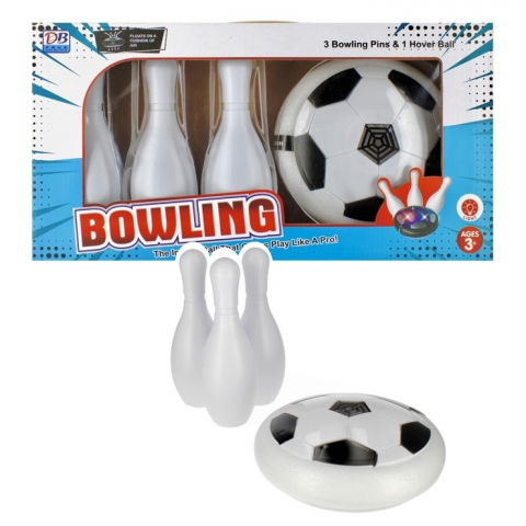Jocuri si articole copii - Set de joaca bowling minge rotativa Hover Ball cu 3 popice, +3 ani