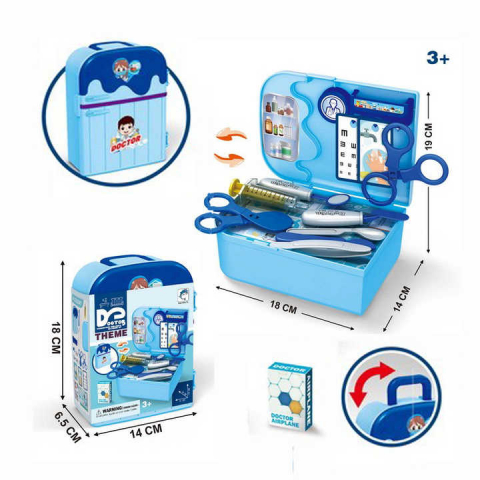 Jocuri si articole copii - Set de joaca Mini cutie cu accesorii doctor,plastic,14x6.5x18 cm
