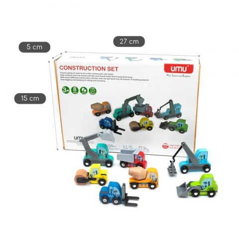 Jocuri si articole copii - Set de vehicule pentru constructii, UMU Toys