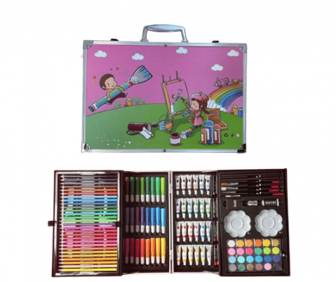 Jocuri si articole copii - Set pentru desen si pictura in cutie tip servieta cu 145 piese, +3 ani