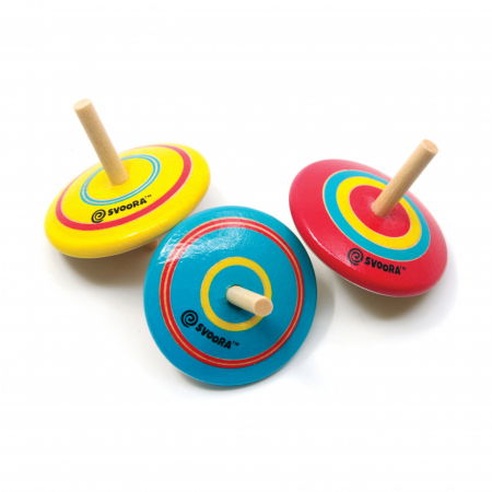 Jocuri si articole copii - Titirez Colorat din Lemn - Vârtej de Bucurie