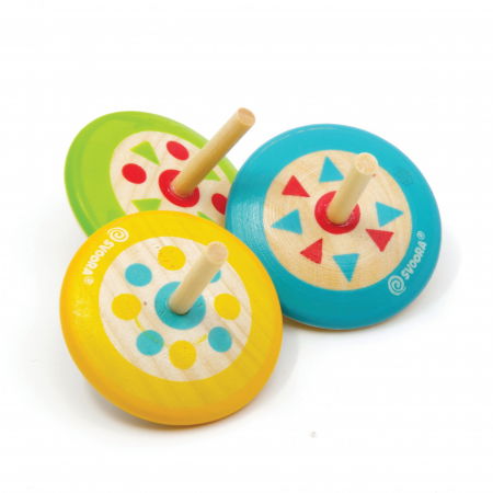 Jocuri si articole copii - Titirez Colorat din Lemn - Vârtej de Bucurie