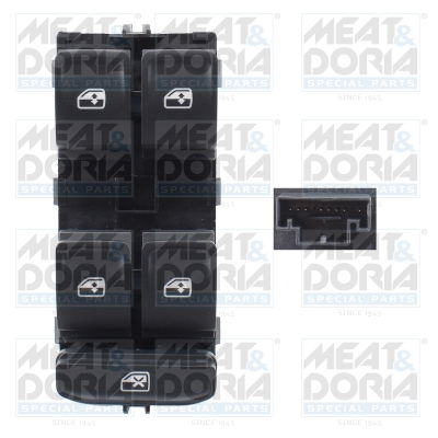 Macara geam - Comutator macara geam fata stanga potrivit VW GOLF ALLTRACK VII, GOLF SPORTSVAN VII, GOLF VII, PASSAT ALLTRACK B8, PASSAT B8, TIGUAN, TOURAN, T-ROC 1.0-Electric 08.12-