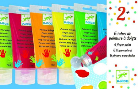 Játékok 2 éves kortól - Djeco-6-culori-de-pictat-cu-mana-Set-creativitate-si-indemanare