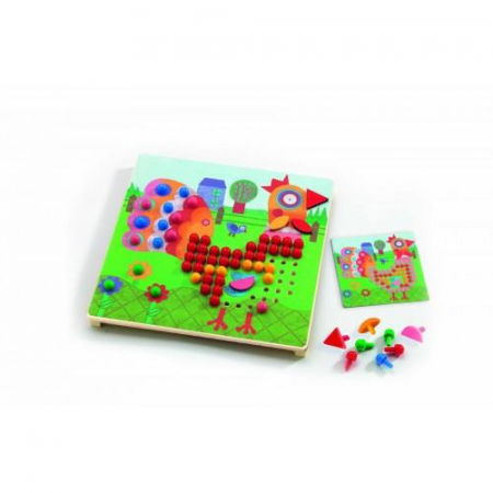 Állatfigurák játékok - Djeco-Mozaic-animo-Joc-cu-piuneze
