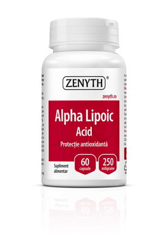 Anya és gyerek - Alpha Lipoic Acid, 60 capsule,  250 mg   capsula, neuropatia diabetica, reducerea rezistentei la insulina, intepaturi in membre, ZENYTH
