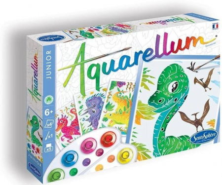 Jucarii Creativitate - Sentosphere Aquarellum Junior Dinozauri - Tehnica sertisajului pe hartie velina