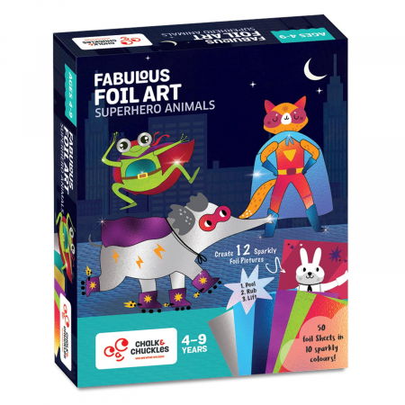 Játékok 3 éves kortól - Chalk and Chuckles Arta cu folii de transfer - Supereroi