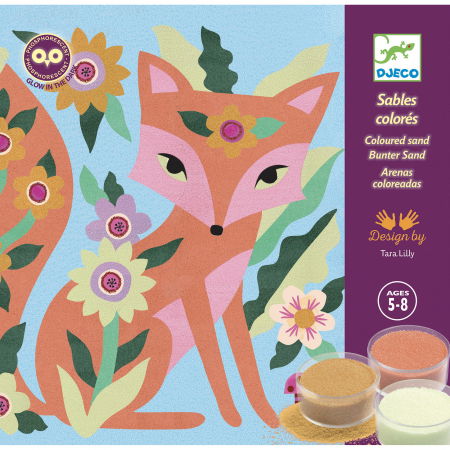 Rajzkészletek - Djeco-Atelier creativ cu nisip fluorescent, Animale luminoase