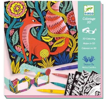 Jucarii +6 Ani - Djeco-Atelier-de-colorat-3D-Fantezie-in-padure-Set-creativitate-si-indemanare
