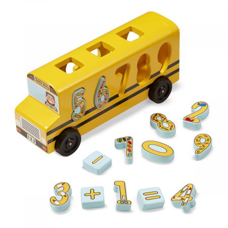 Számok és matematika játékok - Melissa-Doug-Autobuzul-cu-numere-Invata-cifrele