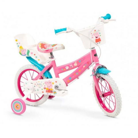 Oktató játékok és játékok - Pachet Toimsa Bicicleta 14 Peppa Pig si Jucarie de plus Peppa pig