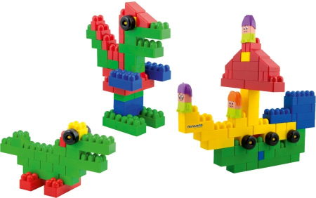 Kreativitást fejlesztő játékok - Miniland-Blocks-Super-Scoala-96-piese-Miniland