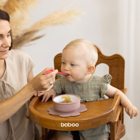 BABOO-Bol Silicon cu Ventuza Baboo - roz, 6 luni+ [1]