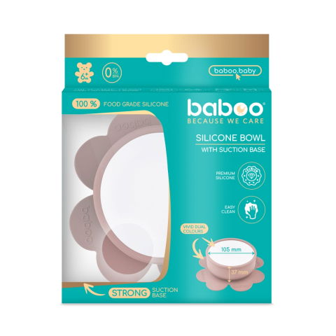 BABOO-Bol Silicon cu Ventuza Baboo - roz, 6 luni+ [6]