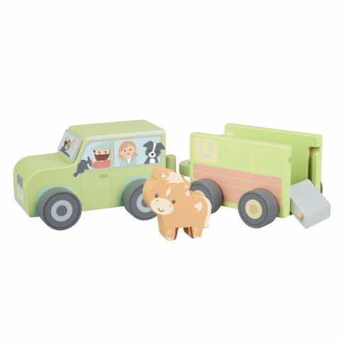 Baba ajándékok - Orange Tree Toys-Camion din lemn pentru transport animale de ferma, Orange Tree Toys