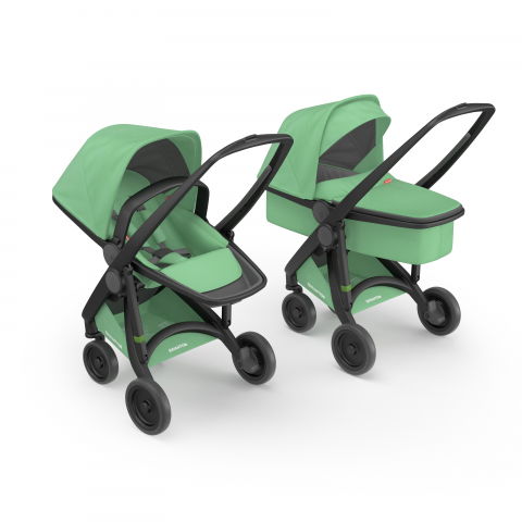 Játékok 0-12 hónaposoknak - Carucior 2 in 1, Greentom, 100% Ecologic, Black Mint