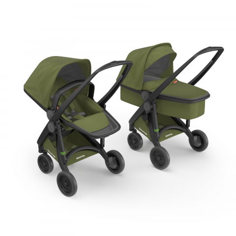 Játékok 0-12 hónaposoknak - Carucior 2 in 1, Greentom, 100% Ecologic, Black Olive