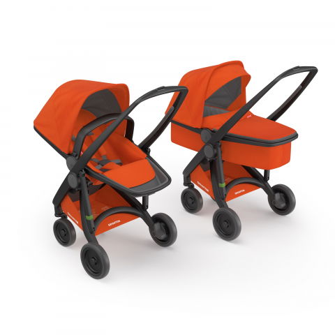 Játékok 0-12 hónaposoknak - Carucior 2 in 1, Greentom, 100% Ecologic, Black Orange