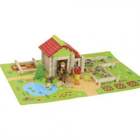 Építő készletek - Jeu-Jura-Casuta-de-construit-Prima-mea-Ferma-80-piese