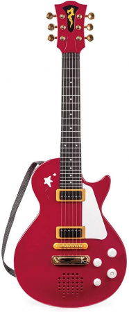 Zenei eszközök gyerekeknek - Tobar-Chitara Rock rosie cu 6 corzi de otel si baterii