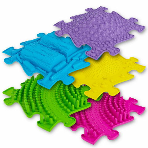 Ajándékok gyerekeknek - Covoras ortopedic senzorial puzzle Set 3D Extins A Muffik