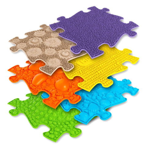 Játékok 0-12 hónaposoknak - Covoras ortopedic senzorial puzzle Set pentru bebelusi Muffik